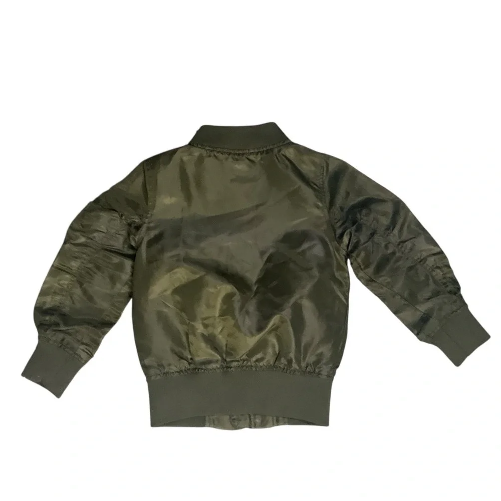 Members Only Kids‎ Olive Green Bomber Jacket Size 4 MB802023 Full Zip Military